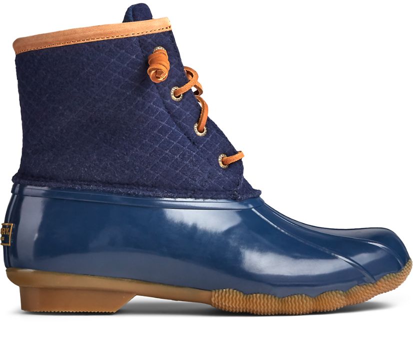 Sperry Saltwater Wool Embossed Thinsulate™ Duck Boots - Women's Duck Boots - Navy [EX5897140] Sperry